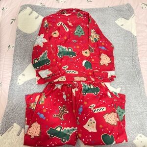 Pottery Barn Red Holiday Kids Flannel Pajama Sets